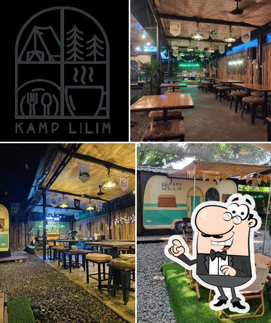 Kamp Lilim camp-themed dining hall with vintage caravan